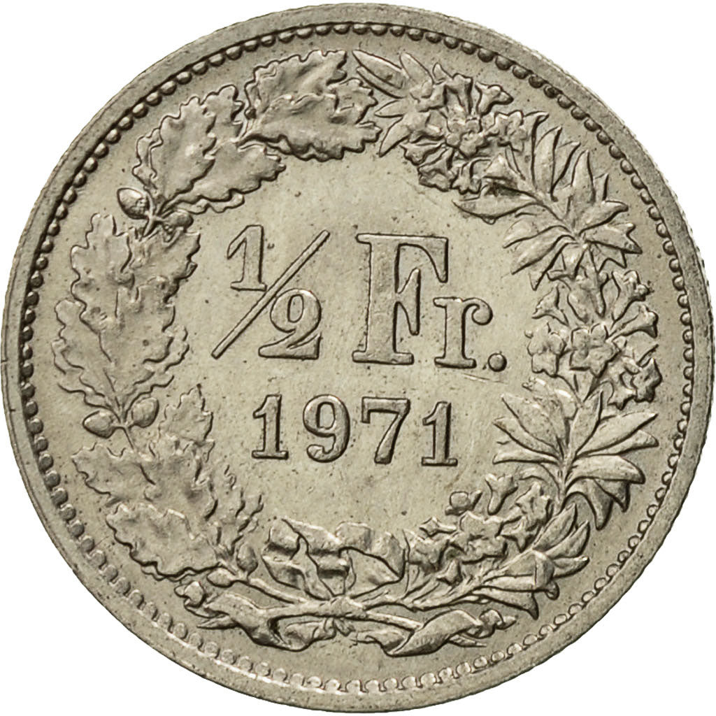 Monnaie, Suisse, 1/2 Franc, 1971, Bern, TTB+, Copper-nickel, KM:23a.1
