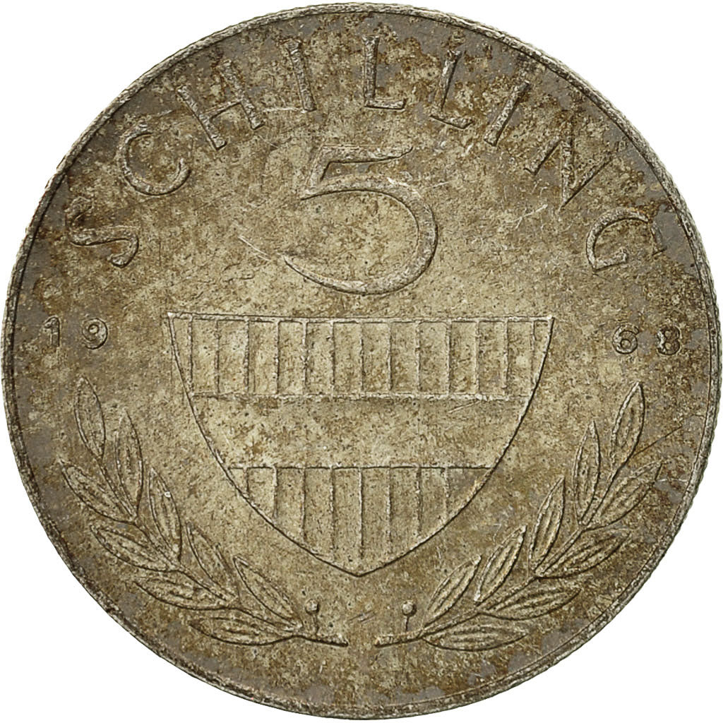Austria, 5 Schilling, 1968, MBC, Cobre - níquel, KM:2889a