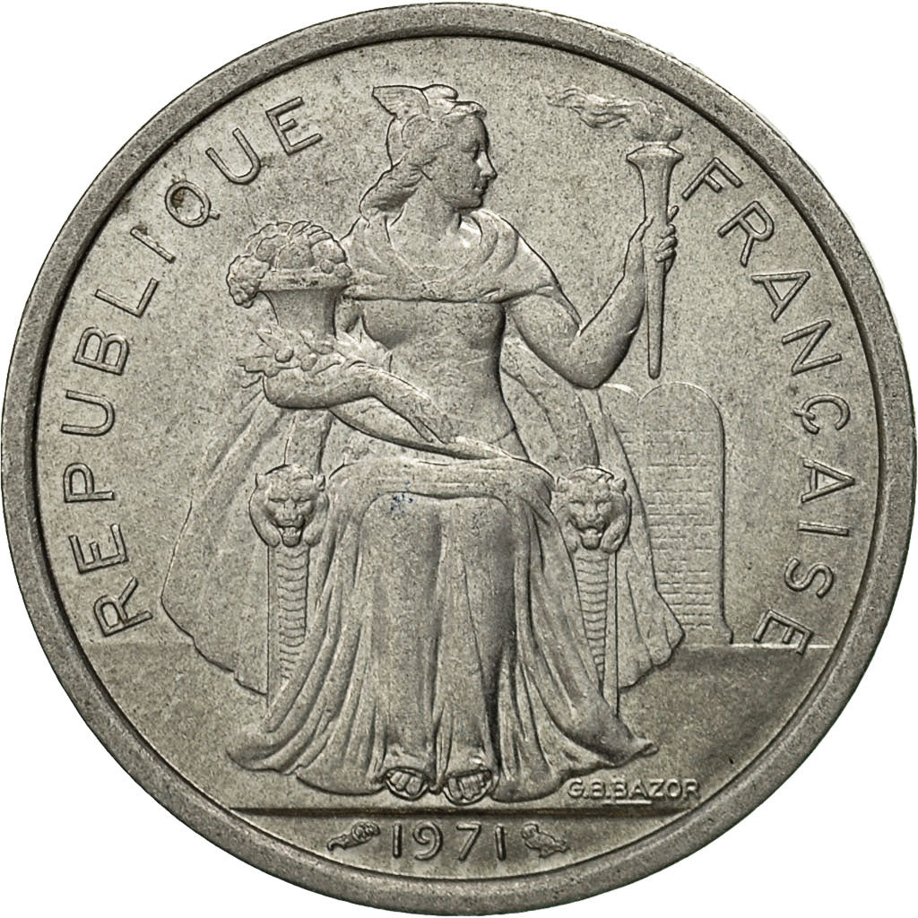Moneta, Nuova Caledonia, 2 Francs, 1971, Paris, SPL-, Alluminio, KM:9