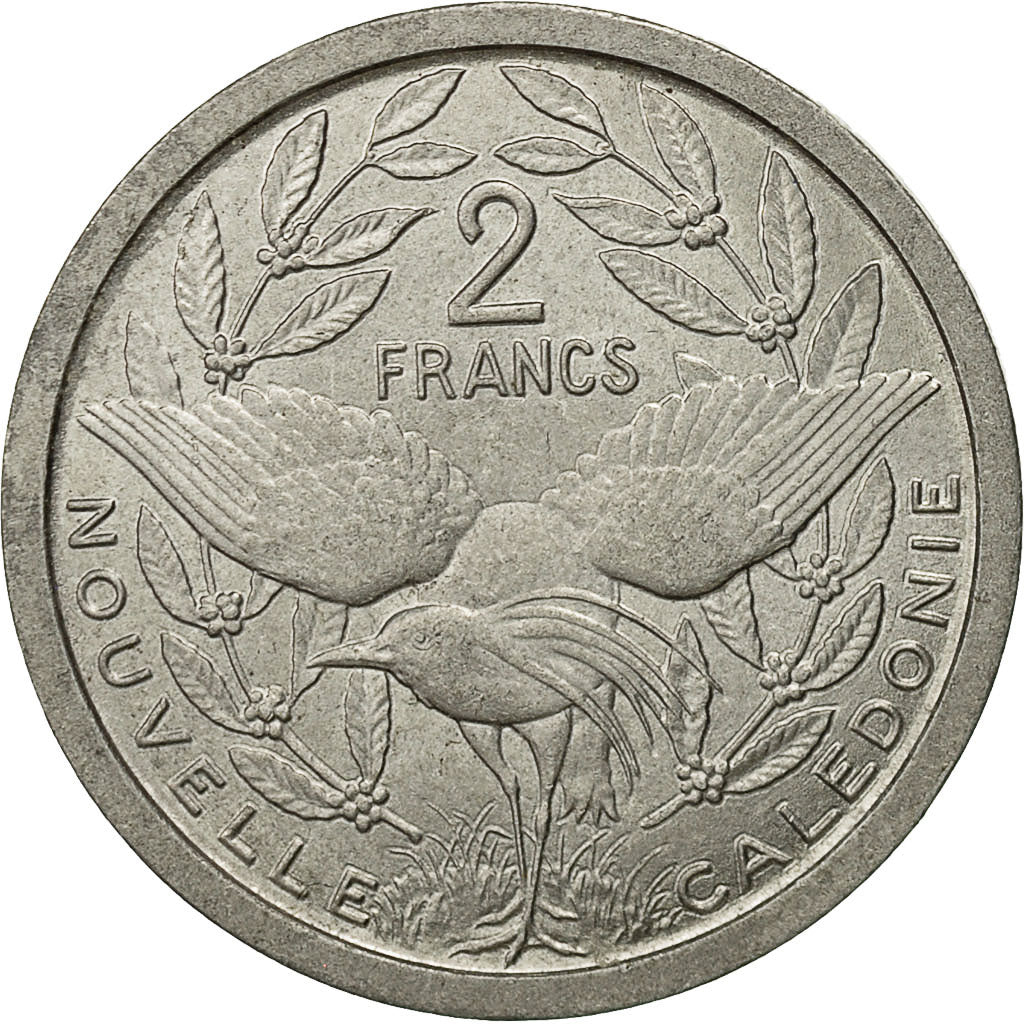 Coin, New Caledonia, 2 Francs, 1973, Paris, AU(55-58), Aluminum, KM:14