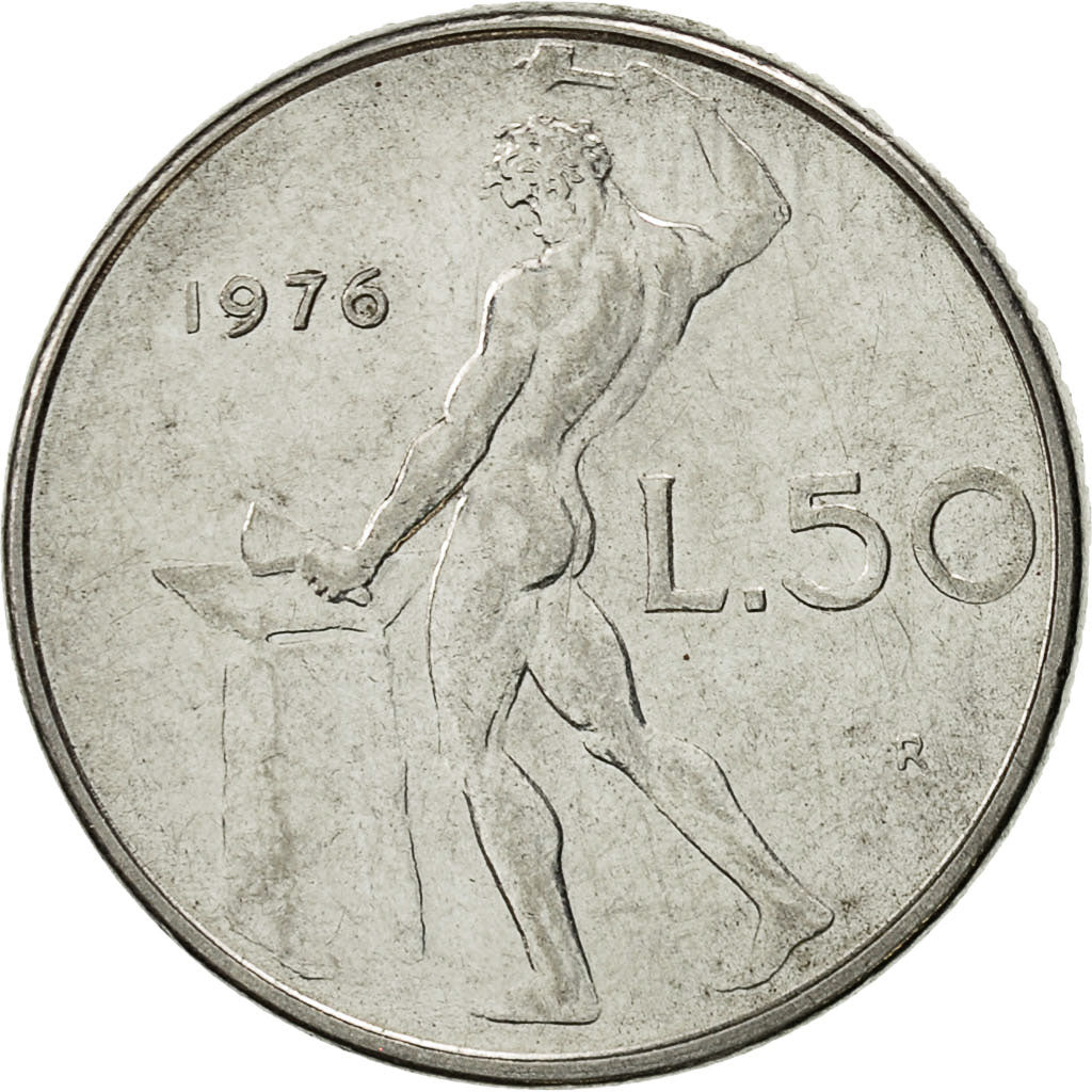 Monnaie, Italie, 50 Lire, 1976, Rome, TTB, Stainless Steel, KM:95.1