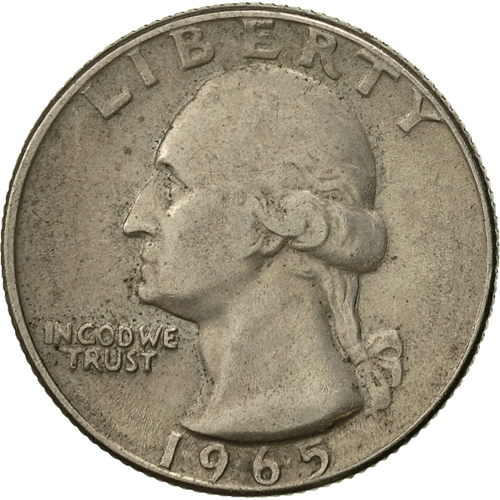 Coin, United States, Washington Quarter, Quarter, 1965, U.S. Mint, Philadelphia
