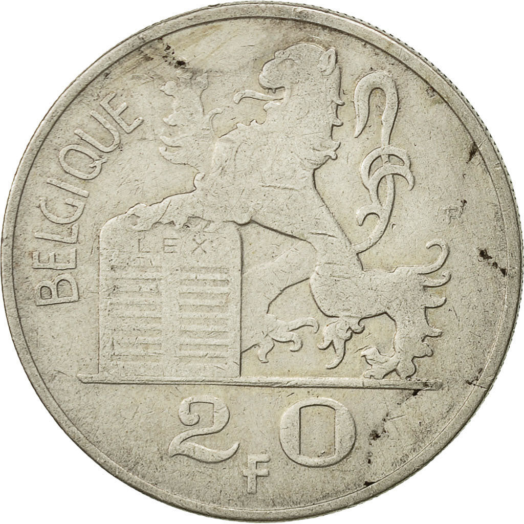Coin, Belgium, 20 Francs, 20 Frank, 1949, VF(30-35), Silver, KM:140.1