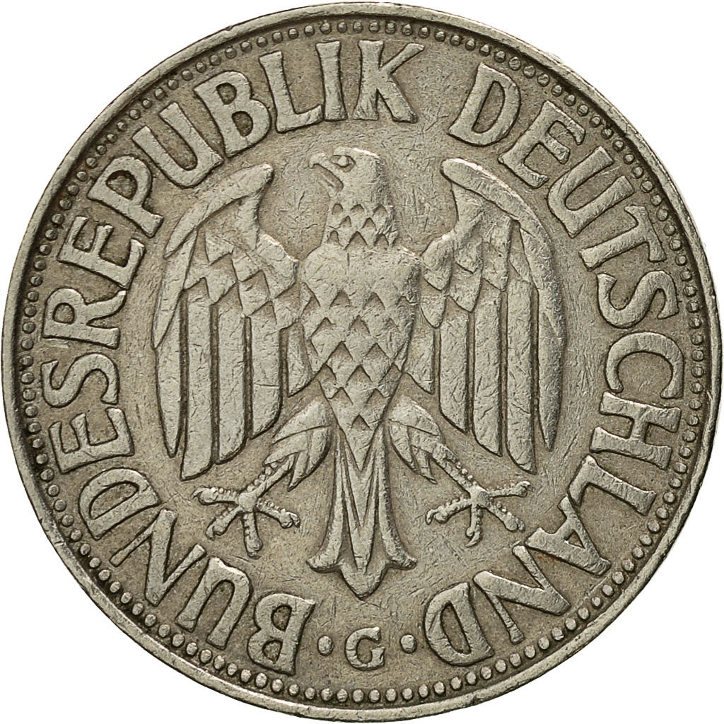 Münze, Bundesrepublik Deutschland, Mark, 1956, Karlsruhe, SS, Copper-nickel