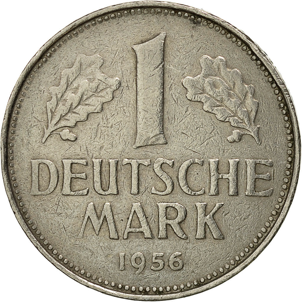 Münze, Bundesrepublik Deutschland, Mark, 1956, Karlsruhe, SS, Copper-nickel
