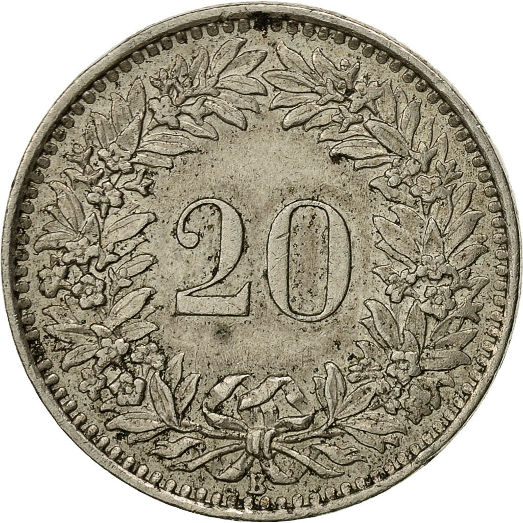 Coin, Switzerland, 20 Rappen, 1964, Bern, EF(40-45), Copper-nickel, KM:29a