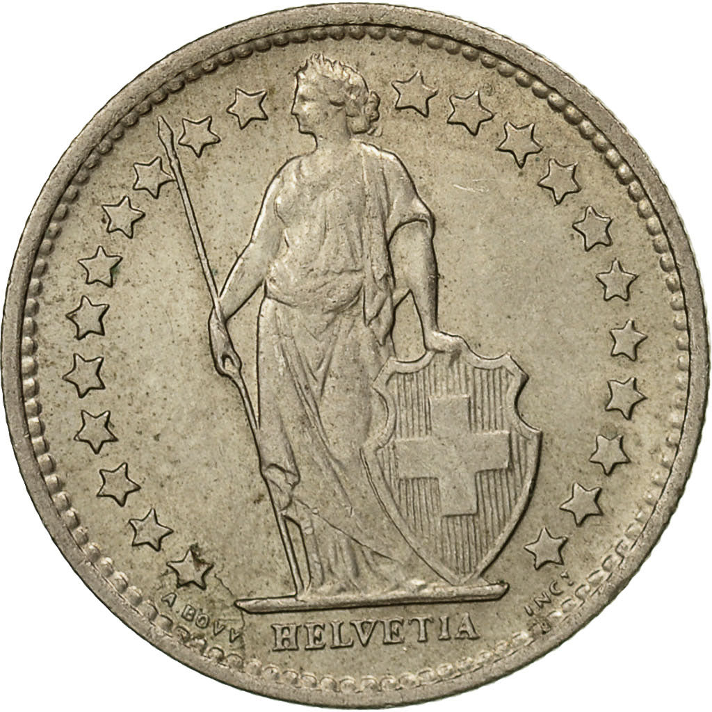 Coin, Switzerland, 1/2 Franc, 1970, Bern, EF(40-45), Copper-nickel, KM:23a.1