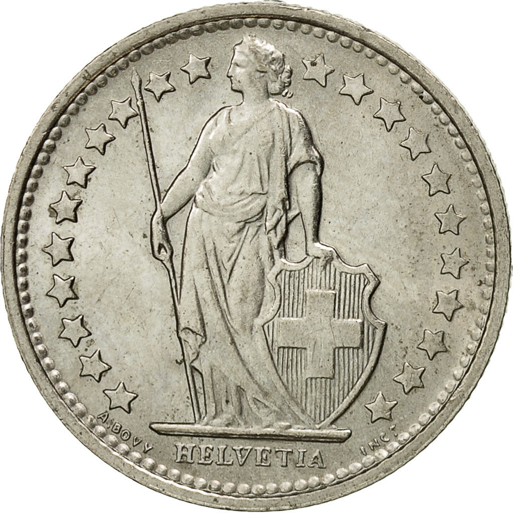 Coin, Switzerland, 1/2 Franc, 1971, Bern, EF(40-45), Copper-nickel, KM:23a.1