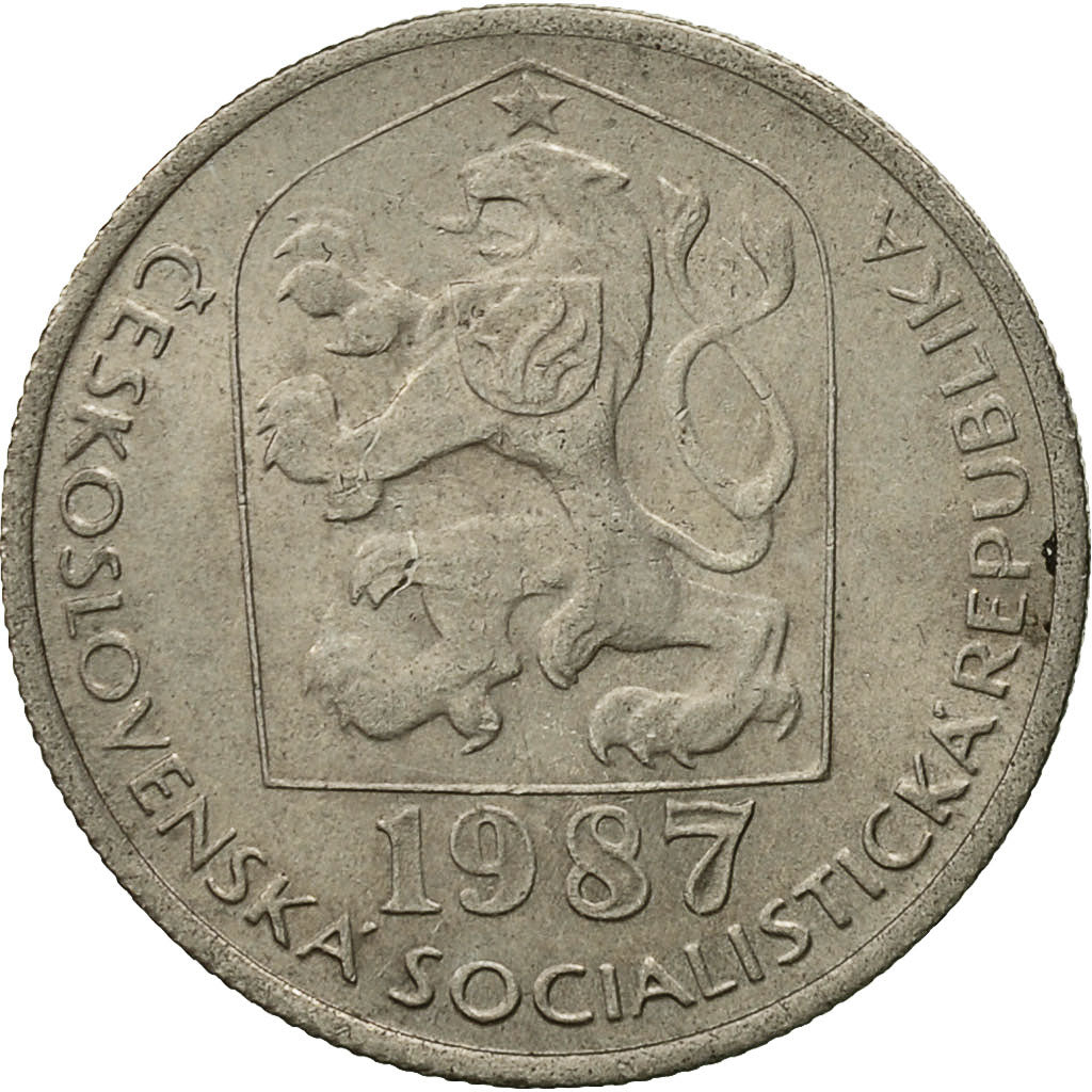 Coin, Czechoslovakia, 50 Haleru, 1987, EF(40-45), Copper-nickel, KM:89