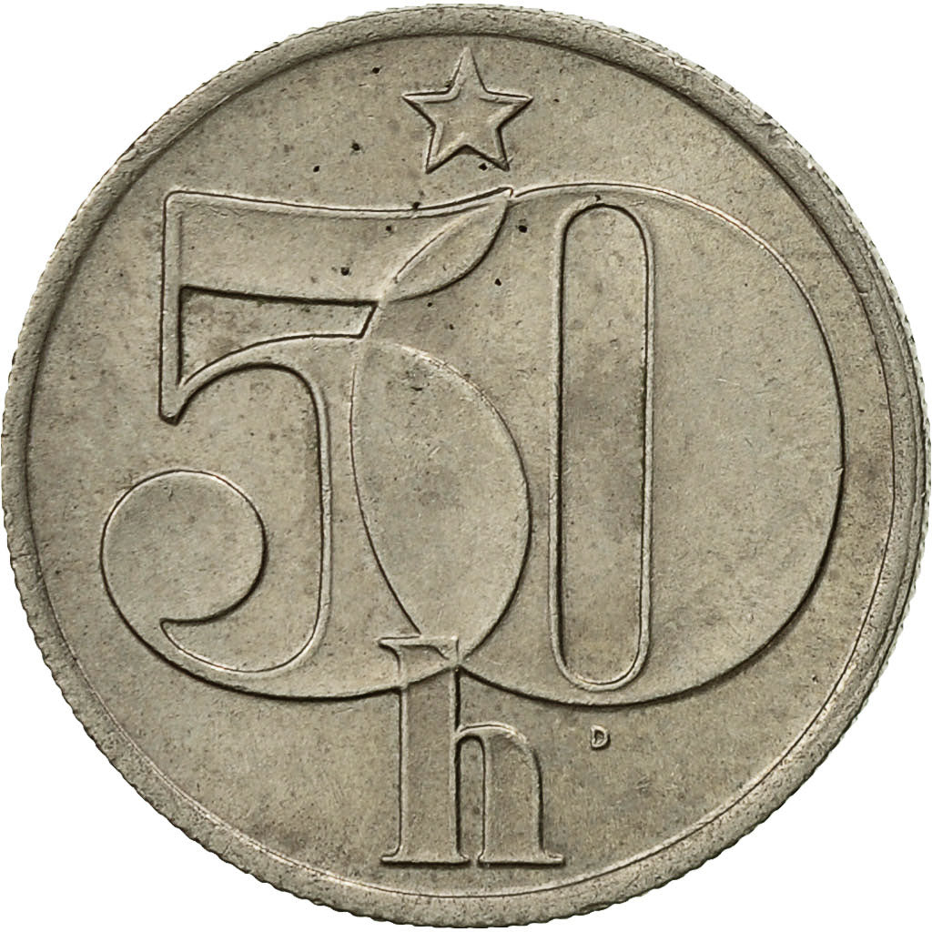 Coin, Czechoslovakia, 50 Haleru, 1987, EF(40-45), Copper-nickel, KM:89