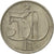 Coin, Czechoslovakia, 50 Haleru, 1987, EF(40-45), Copper-nickel, KM:89