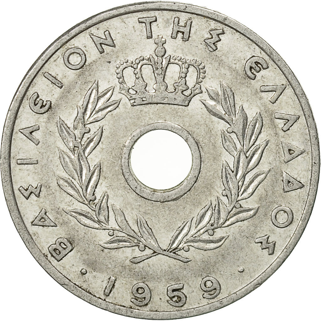 Coin, Greece, 20 Lepta, 1959, EF(40-45), Aluminum, KM:79