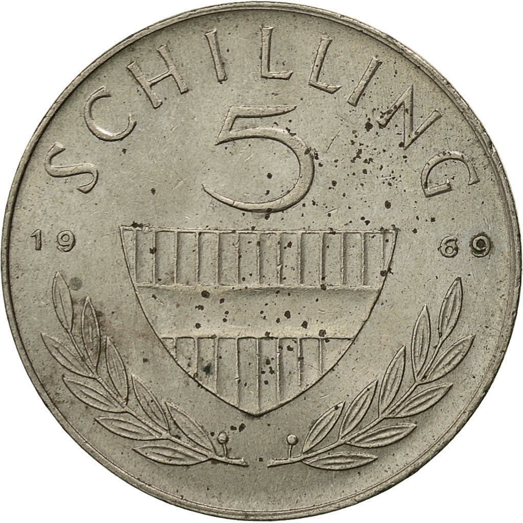 Coin, Austria, 5 Schilling, 1969, EF(40-45), Copper-nickel, KM:2889a