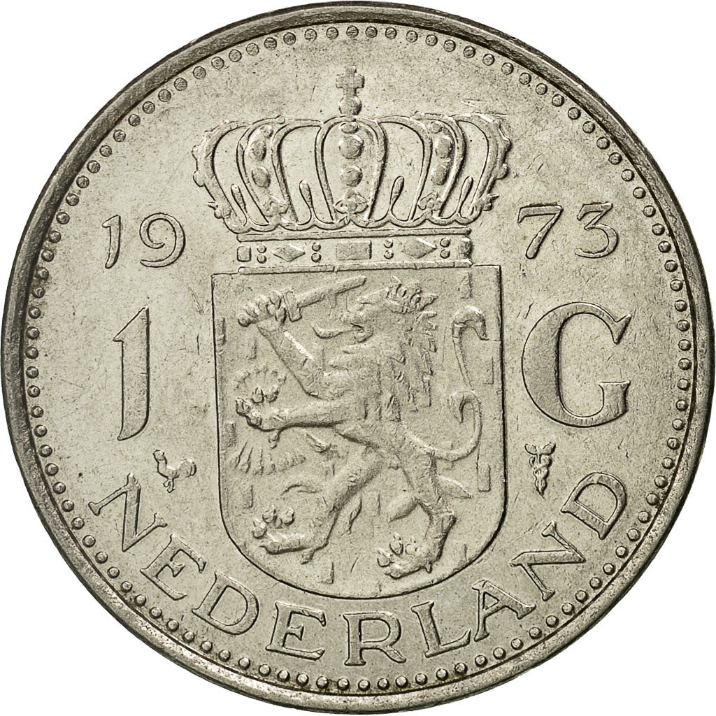 Coin, Netherlands, Juliana, Gulden, 1973, EF(40-45), Nickel, KM:184a