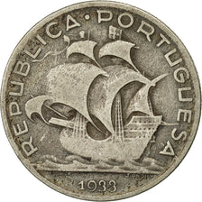 Portugal, 5 Escudos, 1933, VF(30-35), Silver, KM:581