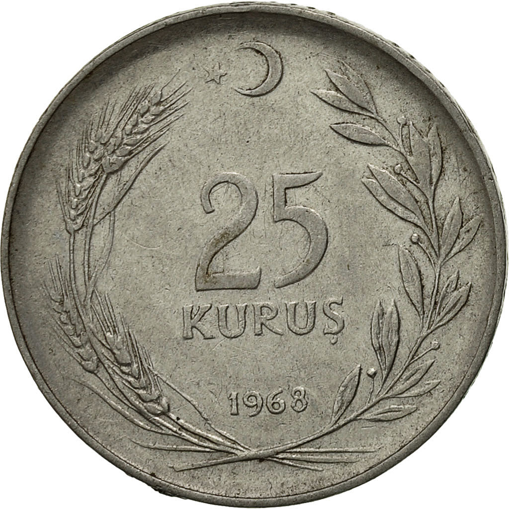 Monnaie, Turquie, 25 Kurus, 1968, TTB, Stainless Steel, KM:892.3