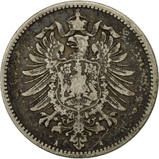 ALEMANIA - IMPERIO, Wilhelm I, Mark, 1875, Berlin, BC+, Plata, KM:7