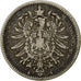 ALEMANIA - IMPERIO, Wilhelm I, Mark, 1875, Berlin, BC+, Plata, KM:7