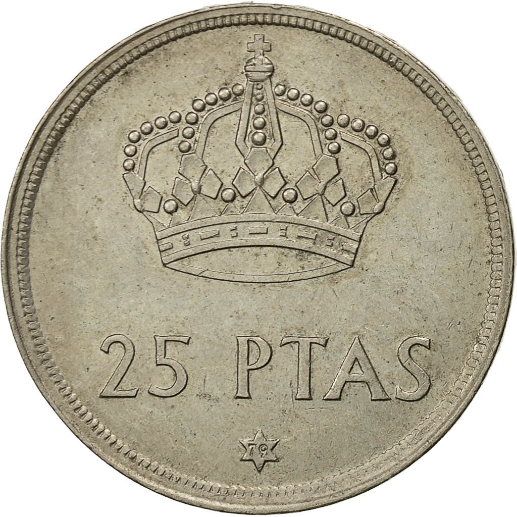 Moneda, España, Juan Carlos I, 25 Pesetas, 1979, MBC, Cobre - níquel, KM:808