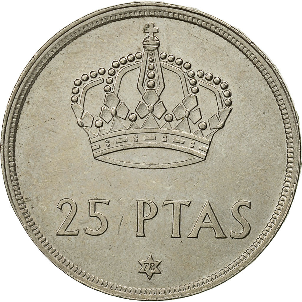 Moneda, España, Juan Carlos I, 25 Pesetas, 1978, MBC, Cobre - níquel, KM:808