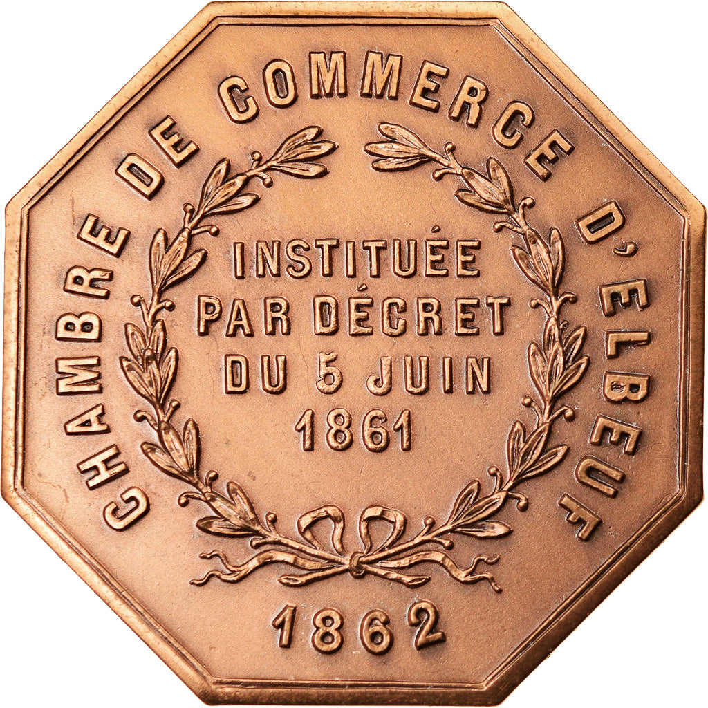 France, Token, Chambre de Commerce d'Elbeuf, Business & industry, 1862