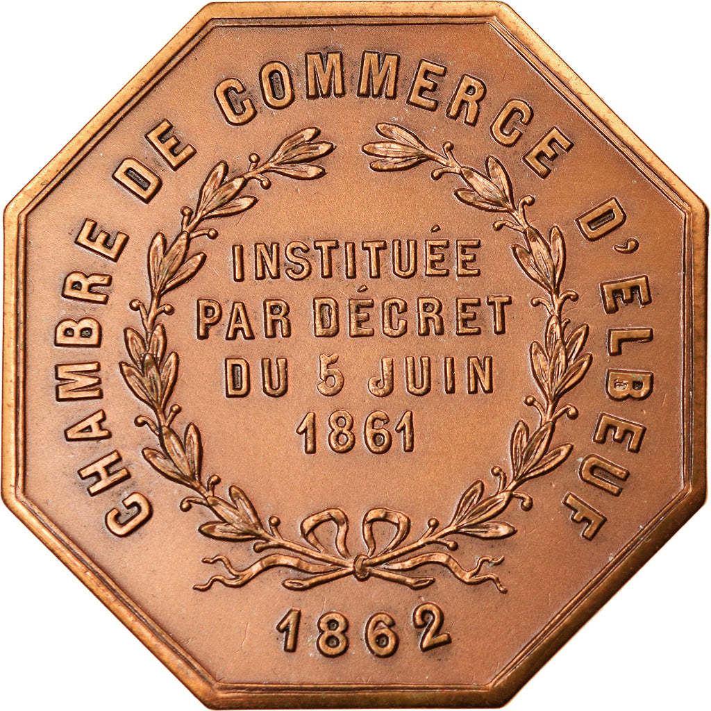 France, Token, Chambre de Commerce d'Elbeuf, Business & industry, 1862