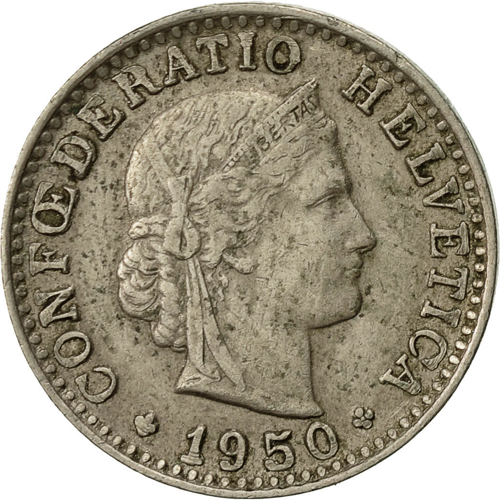 Coin, Switzerland, 20 Rappen, 1950, Bern, EF(40-45), Copper-nickel, KM:29a