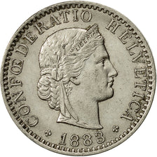 Coin, Switzerland, 20 Rappen, 1883, Bern, AU(55-58), Nickel, KM:29