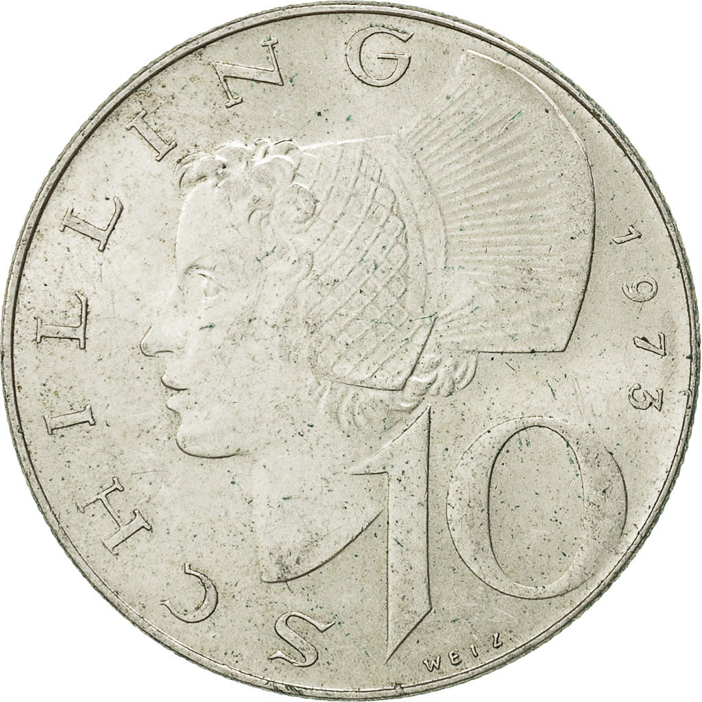 Munten, Oostenrijk, 10 Schilling, 1973, ZF+, Zilver, KM:2882