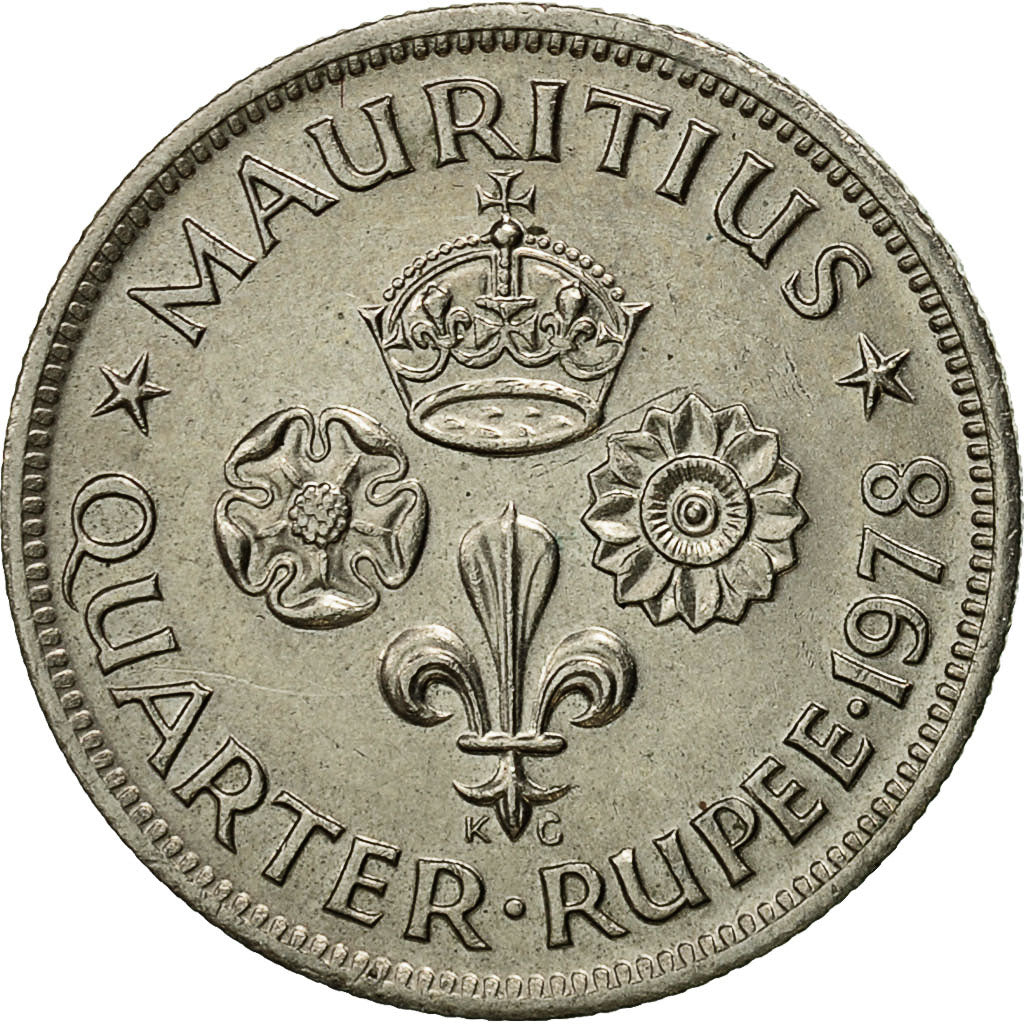 Coin, Mauritius, Elizabeth II, 1/4 Rupee, 1978, AU(55-58), Copper-nickel, KM:36