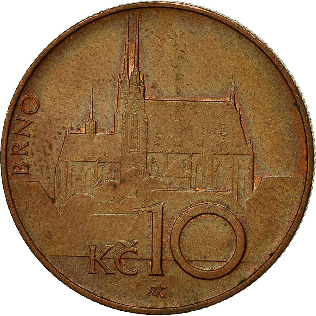 Coin, Czech Republic, 10 Korun, 1996, EF(40-45), Copper Plated Steel, KM:4