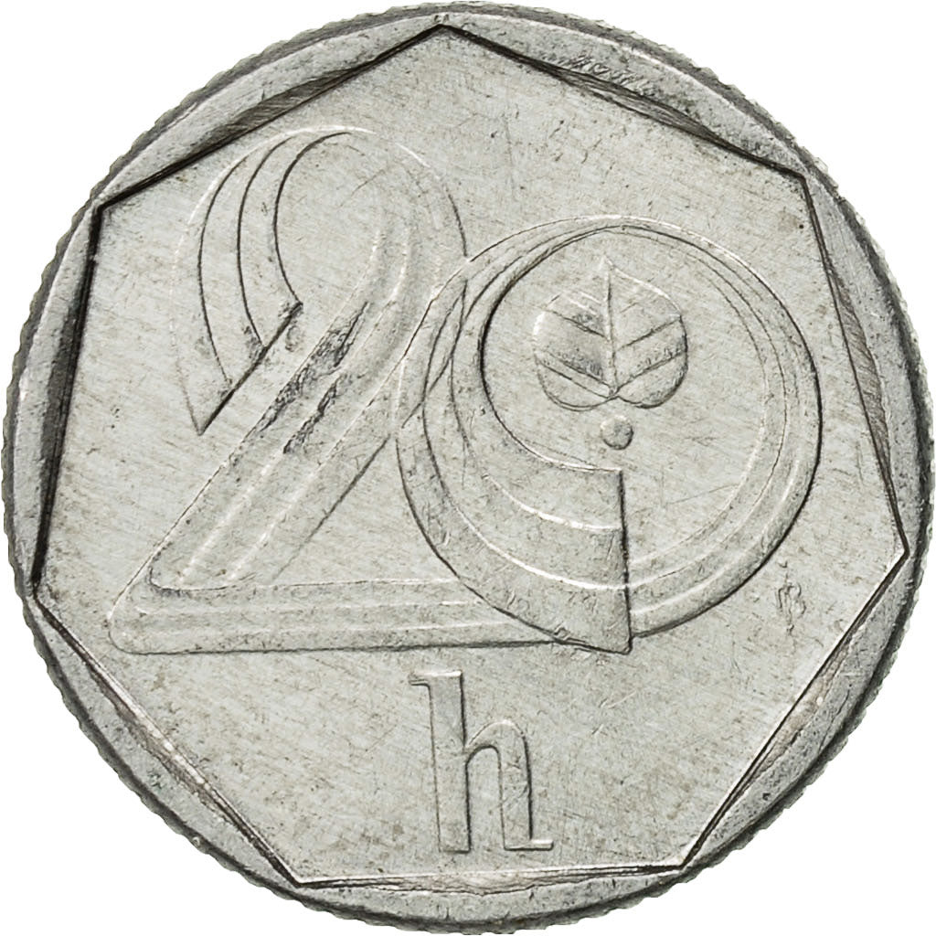Coin, Czech Republic, 20 Haleru, 1994, AU(50-53), Aluminum, KM:2.1