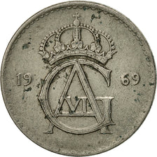 Coin, Sweden, Gustaf VI, 25 Öre, 1969, EF(40-45), Copper-nickel, KM:836