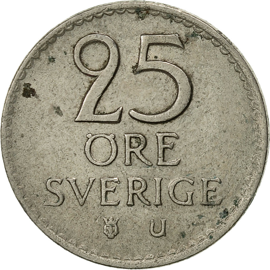Coin, Sweden, Gustaf VI, 25 Öre, 1969, EF(40-45), Copper-nickel, KM:836