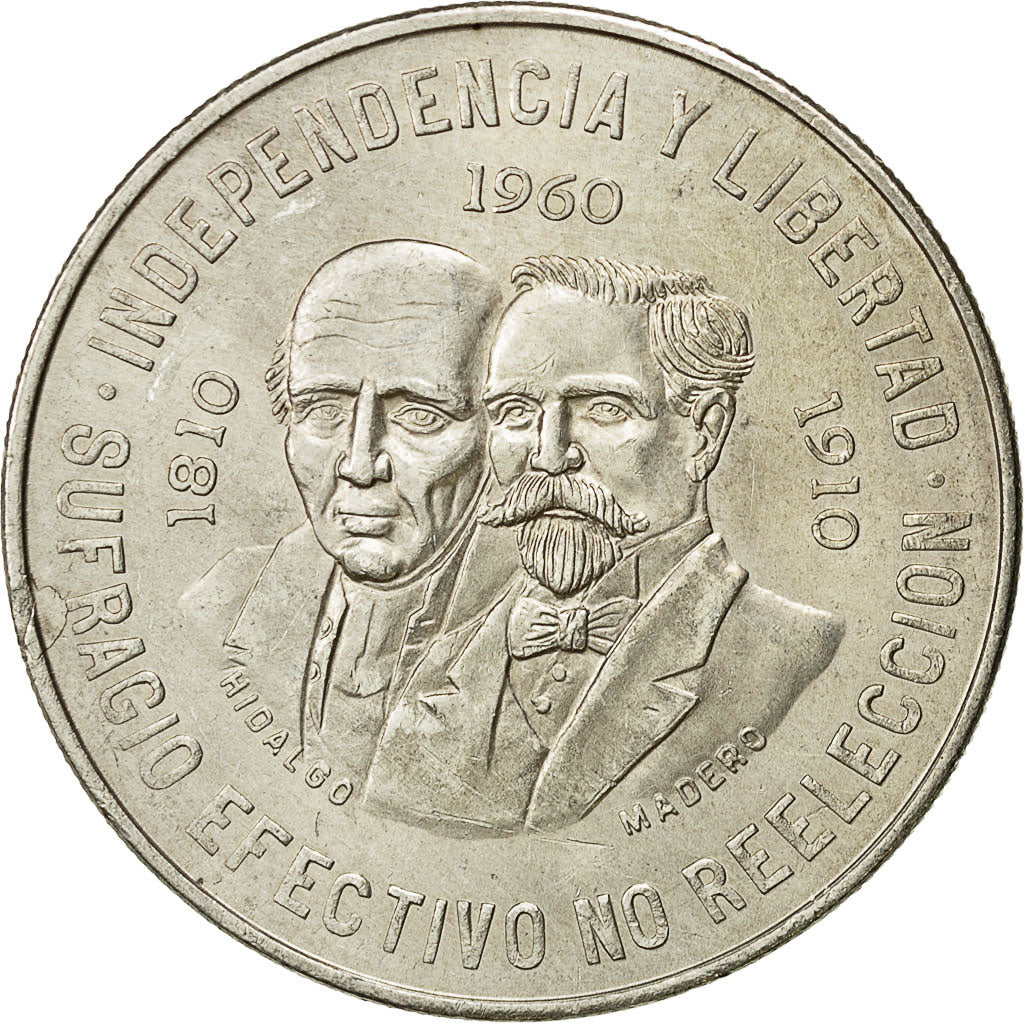 Coin, Mexico, 10 Pesos, 1960, Mexico City, AU(55-58), Silver, KM:476