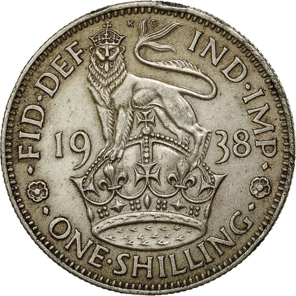 Great Britain, George VI, Shilling, 1938, EF(40-45), Silver, KM:853
