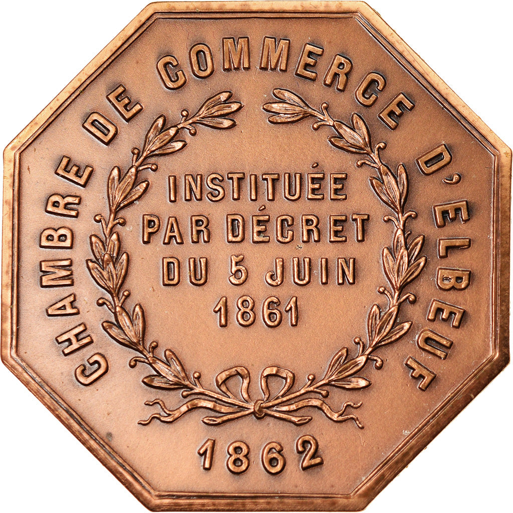 France, Token, Chambre de Commerce d'Elbeuf, Business & industry, 1862, MS(64)