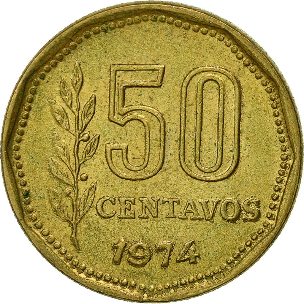 Moneta, Argentina, 50 Centavos, 1974, BB+, Alluminio-bronzo, KM:68