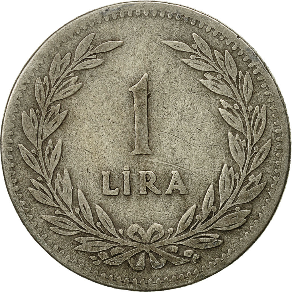 Turkey, Lira, 1947, VF(30-35), Silver, KM:883
