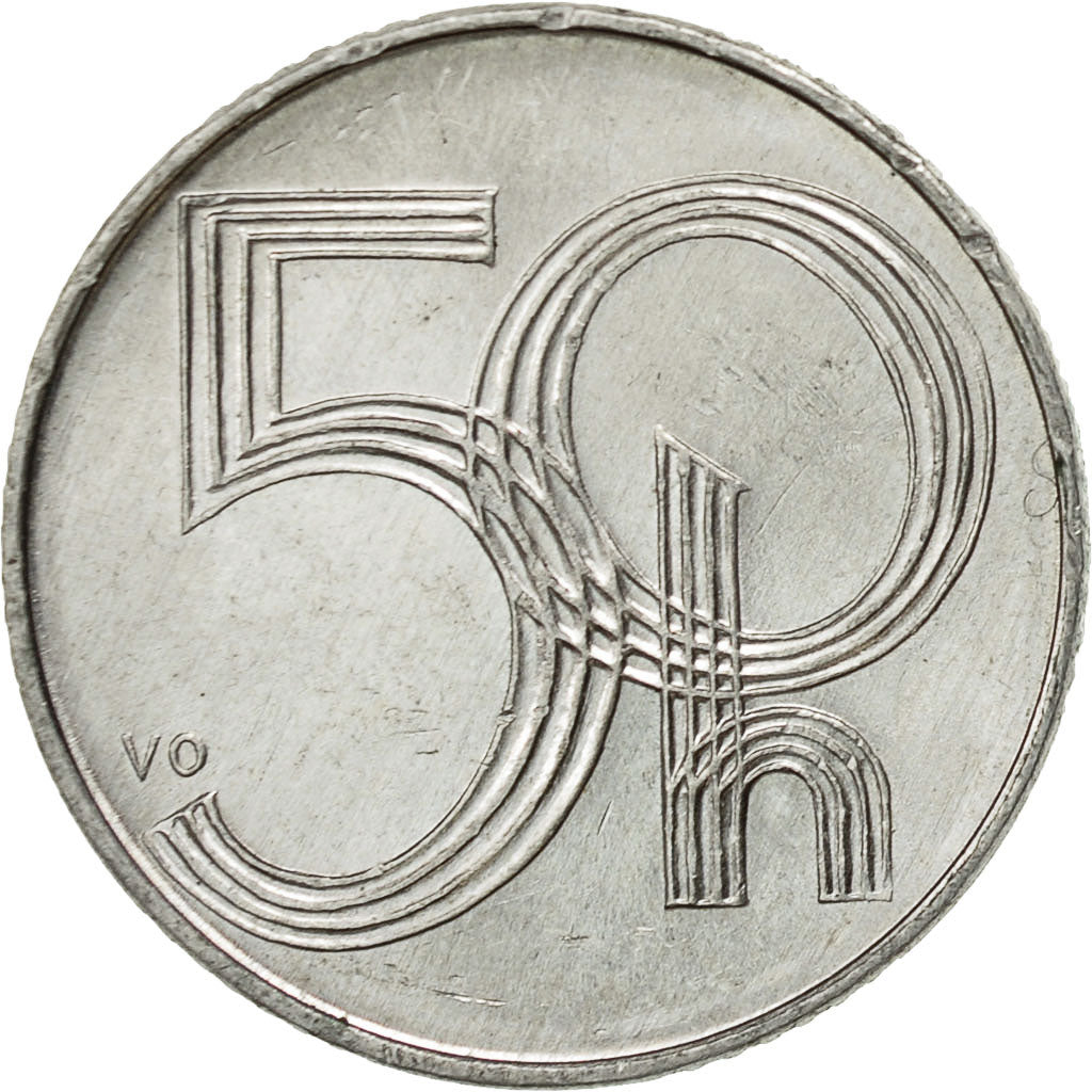 Coin, Czech Republic, 50 Haleru, 1995, EF(40-45), Aluminum, KM:3.1