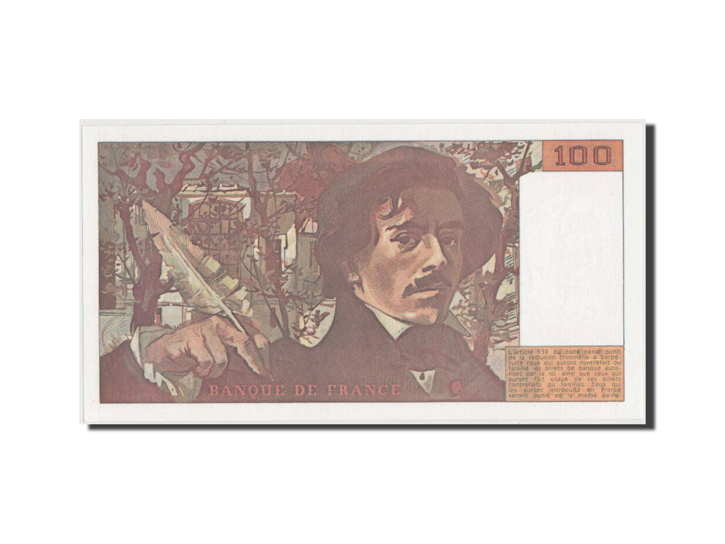 Francia, 100 Francs, 100 F 1978-1995 ''Delacroix'', 1990, KM:154e, FDS, Fayet...