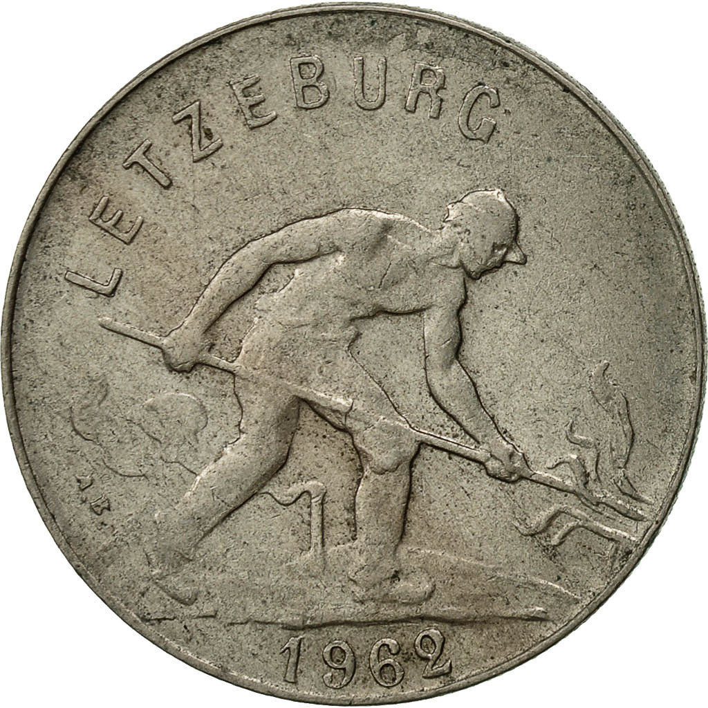 Coin, Luxembourg, Charlotte, Franc, 1962, EF(40-45), Copper-nickel, KM:46.2
