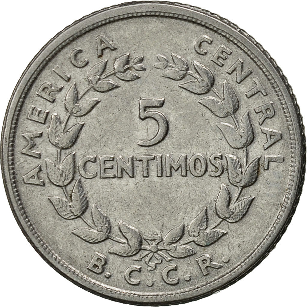 Coin, Costa Rica, 5 Centimos, 1958, AU(50-53), Stainless Steel, KM:184.1a