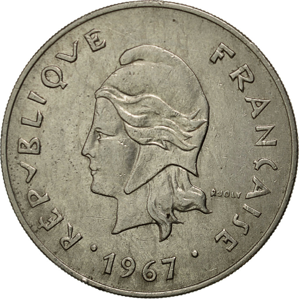 French Polynesia, 50 Francs, 1967, Paris, AU(50-53), Nickel, KM:7