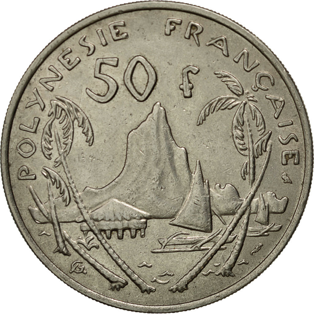 French Polynesia, 50 Francs, 1967, Paris, AU(50-53), Nickel, KM:7