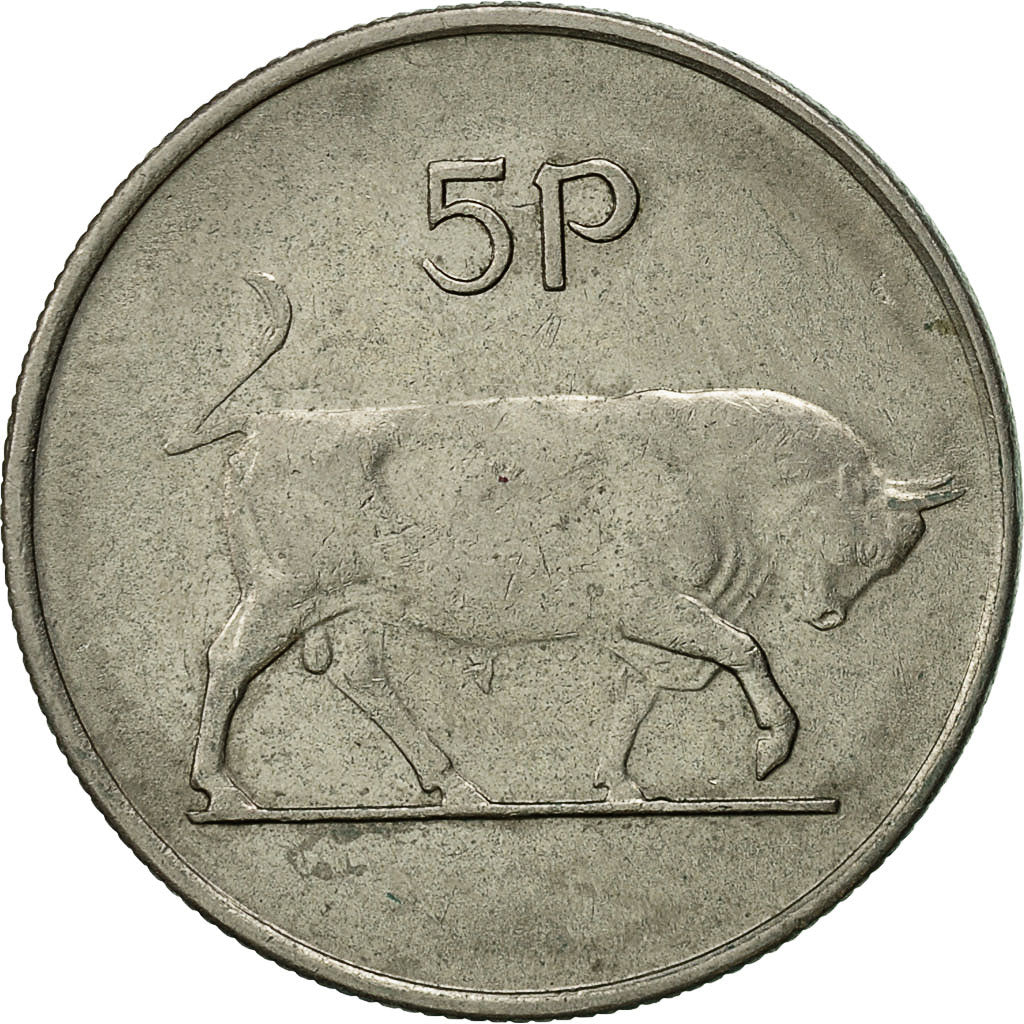 Coin, IRELAND REPUBLIC, 5 Pence, 1976, EF(40-45), Copper-nickel, KM:22