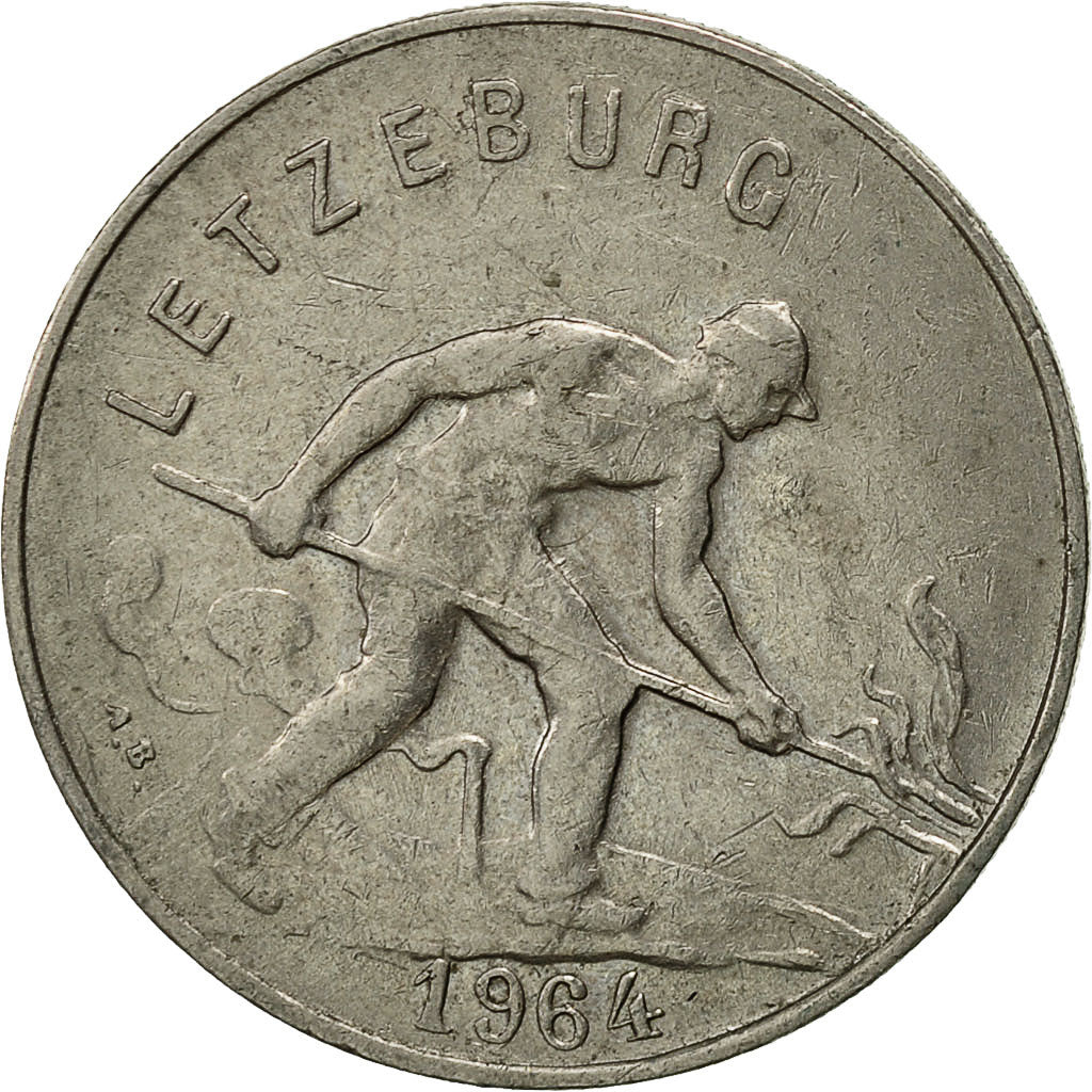 Moneda, Luxemburgo, Charlotte, Franc, 1964, MBC, Cobre - níquel, KM:46.2