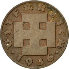 Coin, Austria, 2 Groschen, 1936, EF(40-45), Bronze, KM:2837