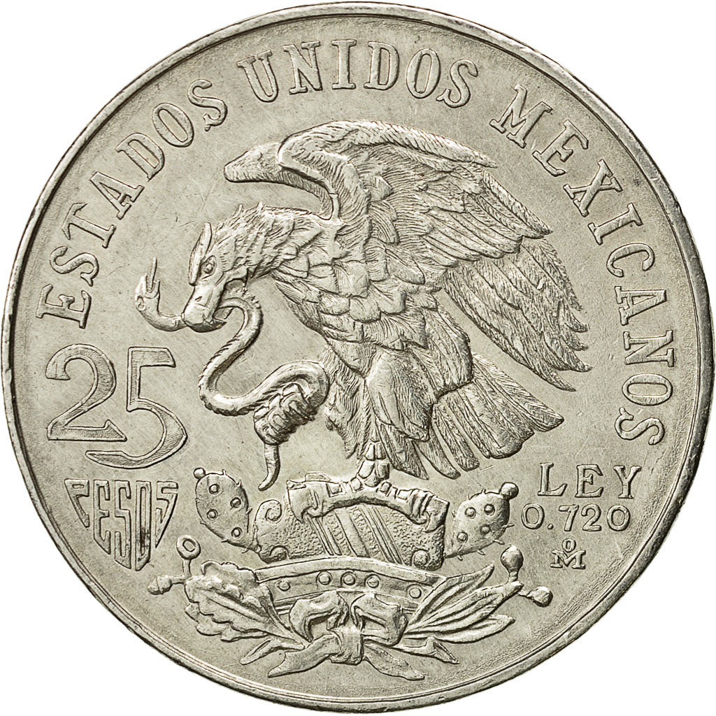Coin, Mexico, 25 Pesos, 1968, Mexico City, AU(55-58), Silver, KM:479.2