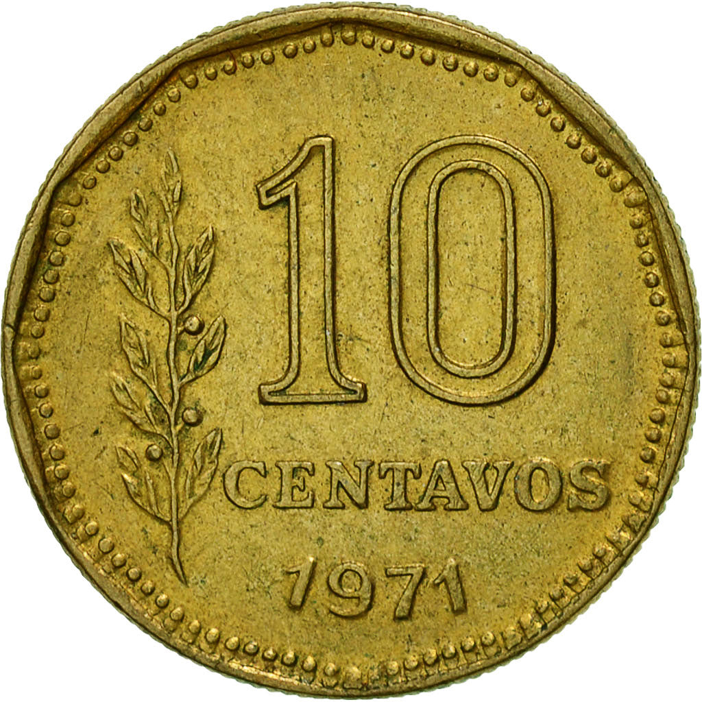 Moneta, Argentina, 10 Centavos, 1971, BB, Alluminio-bronzo, KM:66